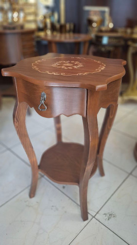 میز تلفن معرق تک کشو مدل مربع